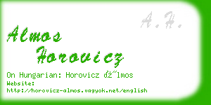 almos horovicz business card